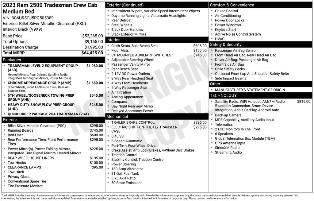 ram ram 2500 pickup 2023 3C6UR5CJ5PG505389 image ram ram 2500 pickup 2023 3C6UR5CJ5PG505389 image